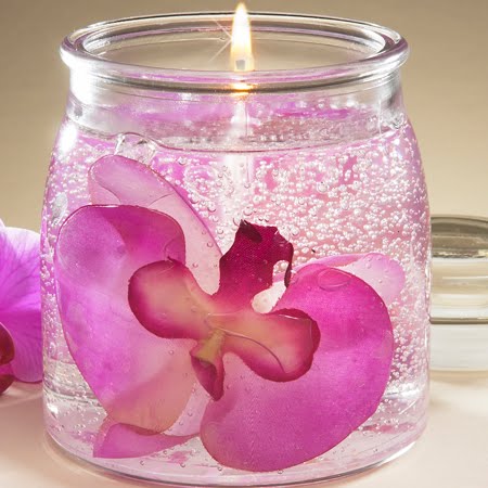 Transparent Real Fruits Flowers Gel Candle Wax In Glass
